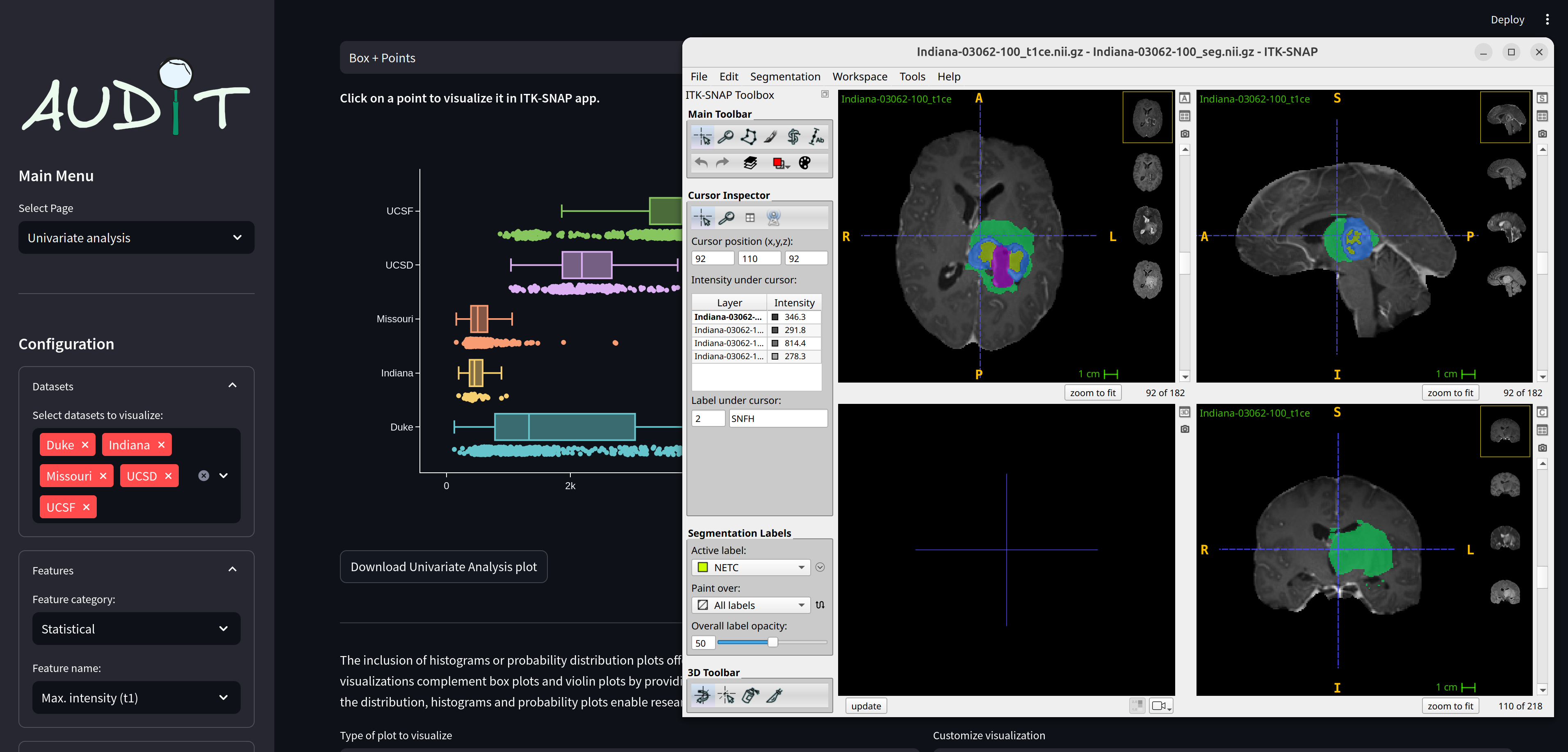 ITK-SNAP by clicking on a point