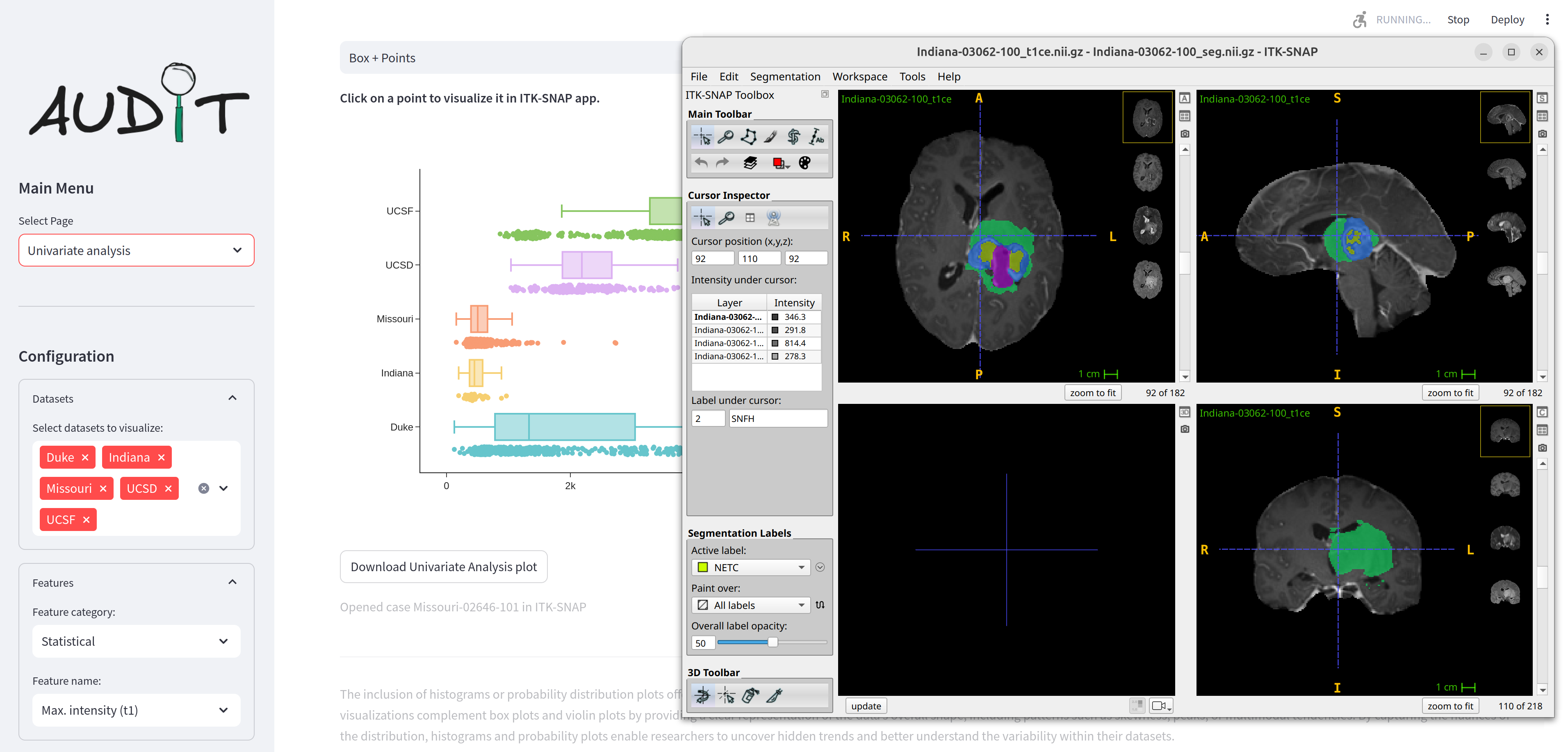 ITK-SNAP by clicking on a point